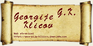 Georgije Klicov vizit kartica